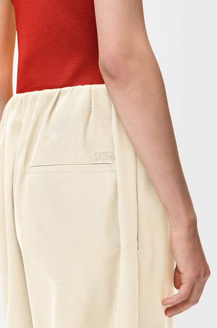 LOEWE 크롭 벨트 트라우저 - 코튼 & 실크 아이보리