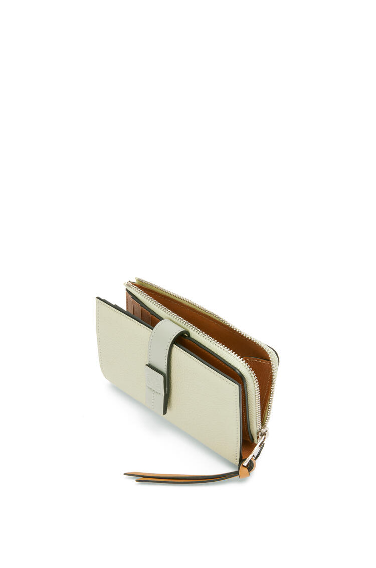 LOEWE Slim zip bifold wallet in soft grained calfskin Marble Green/Ash Grey