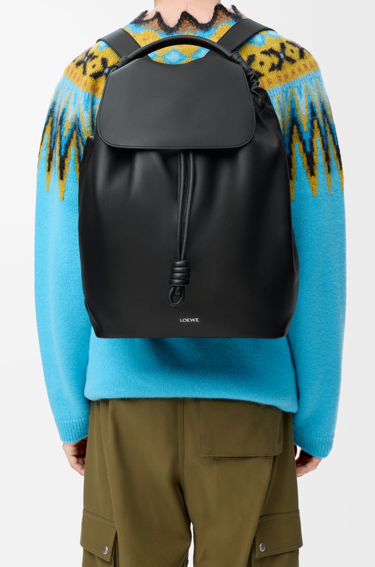 LOEWE Flamenco backpack in shiny supple calfskin Black
