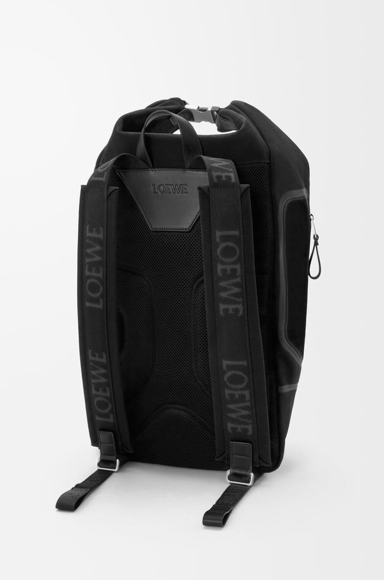 LOEWE Flex roll-top backpack in canvas and suede Black