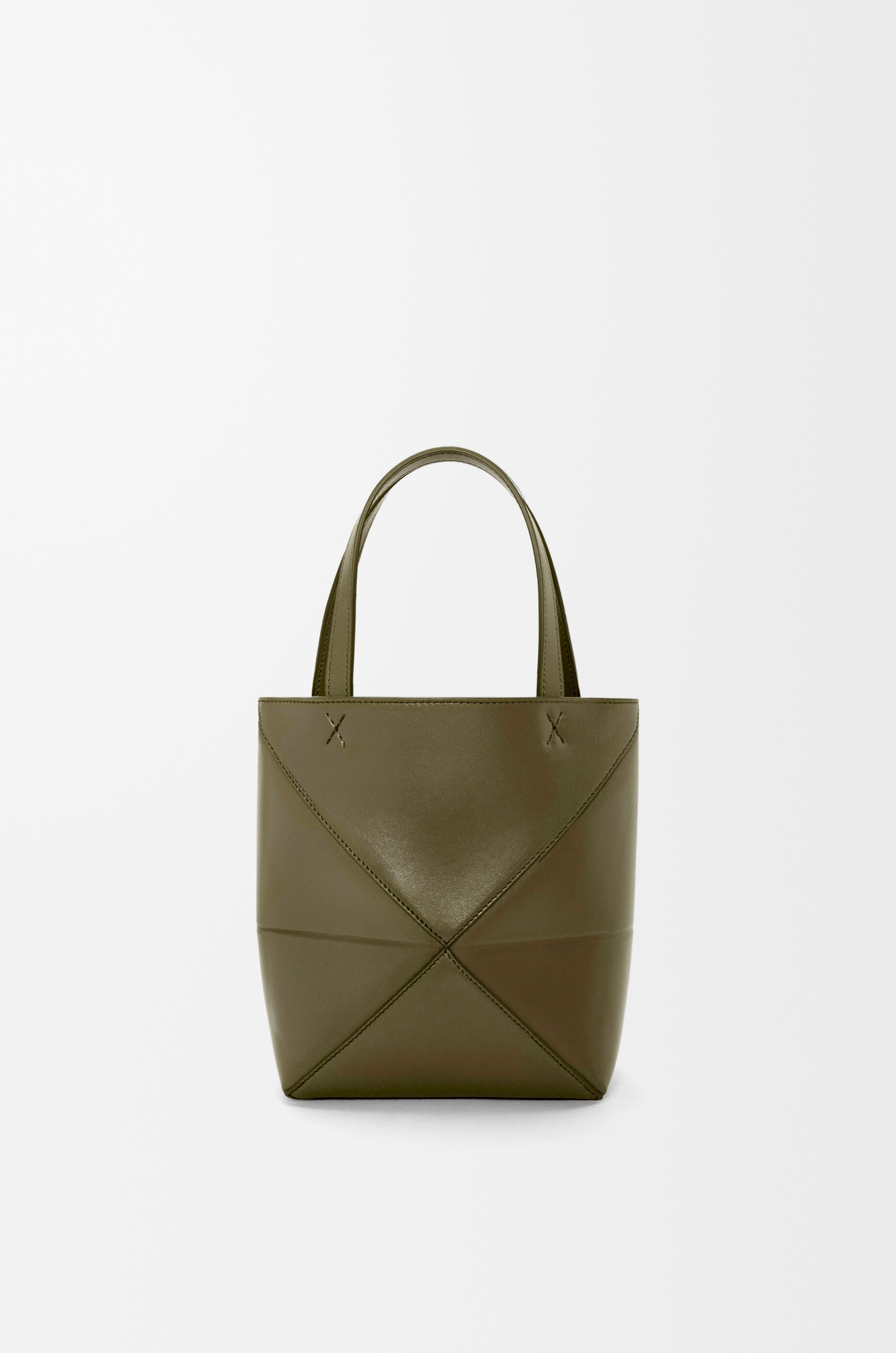 Le Drummer Calfskin Tote - Dark Khaki