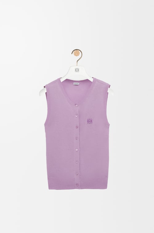 LOEWE Chaleco en cashmere y seda Lila