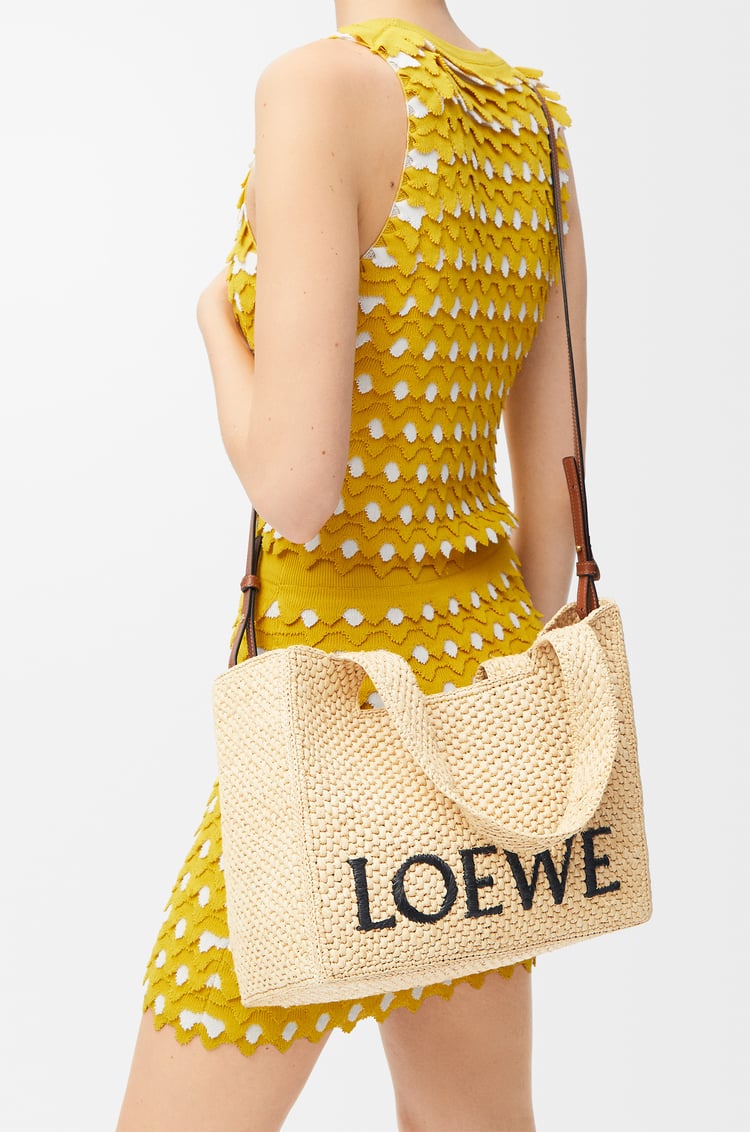 LOEWE 中号酒椰纤维 LOEWE Font Tote 手袋 自然色