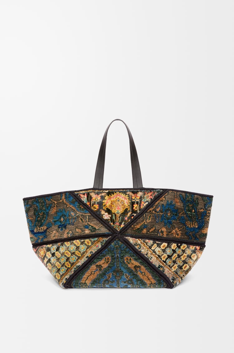 LOEWE 카펫 XL 퍼즐 폴드 토트백 - 실크 & 울 멀티컬러