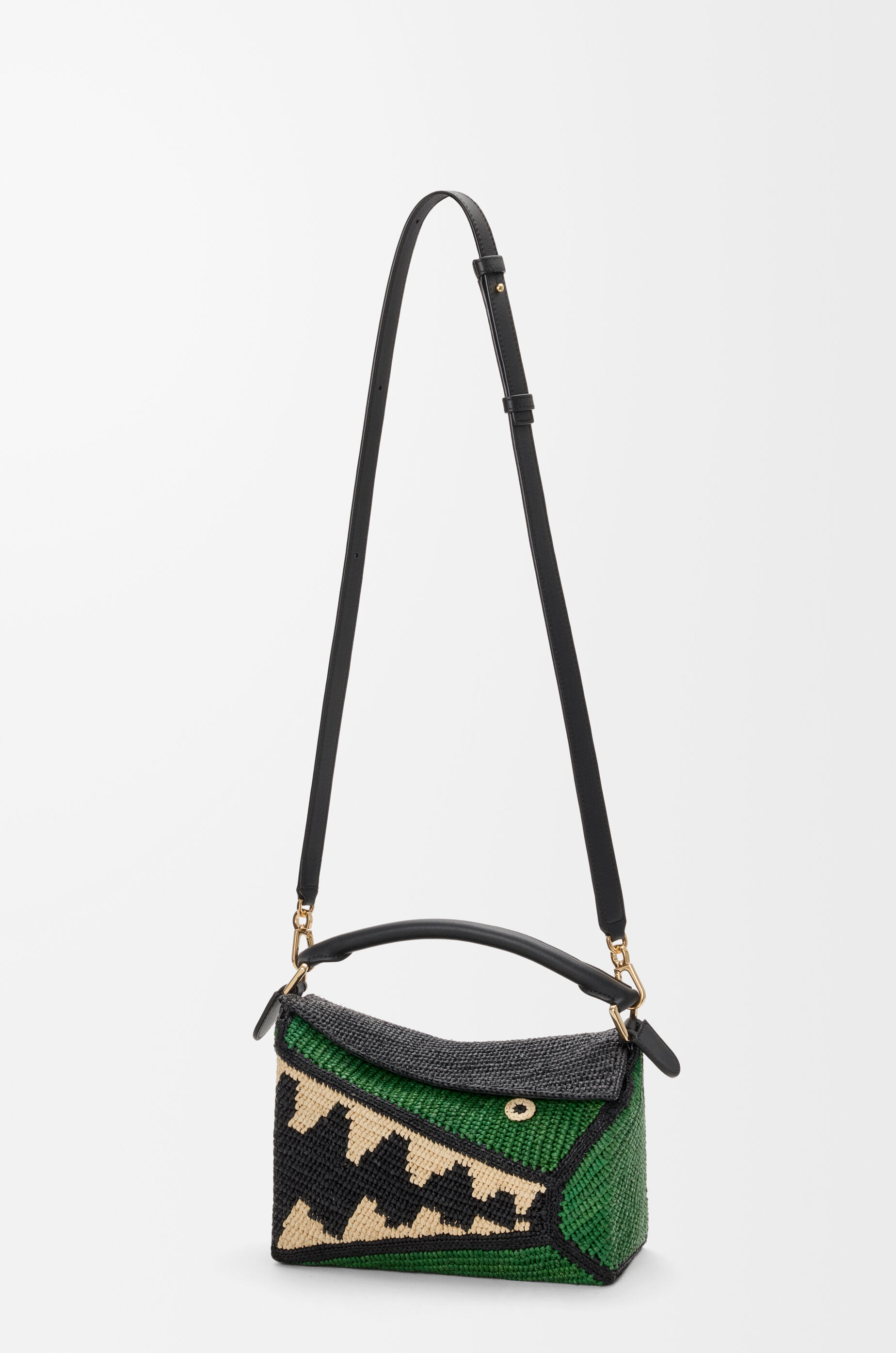 ロエベ LOEWE ハンドバッグ ラフィア カーフ パズルエッジ ショルダーバッグ スモール マルチカラー パズルエッジ バッグ ミニ（ラフィア&カーフ） マルチカラー - ロエベ