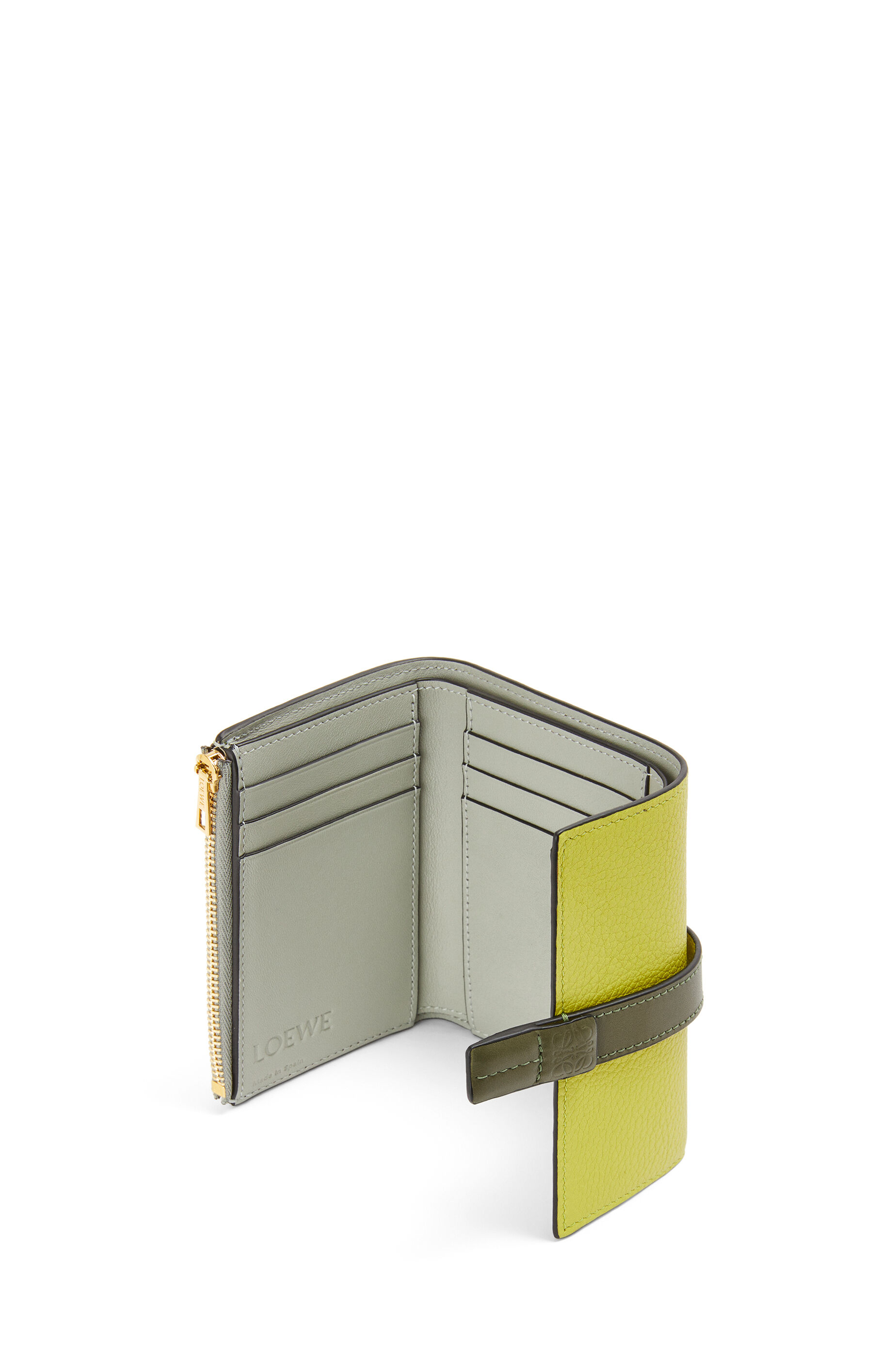 未使用 現行品 LOEWE ロエベ バーティカル ウォレット ミディアム ソフトグレインカーフ ライムイエロー アボカドグリーン 二つ折り 財布