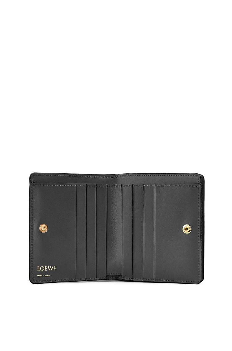 LOEWE Repeat compact zip wallet in embossed silk calfskin Black