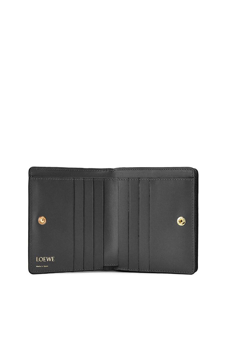 LOEWE Repeat compact zip wallet in embossed silk calfskin Black
