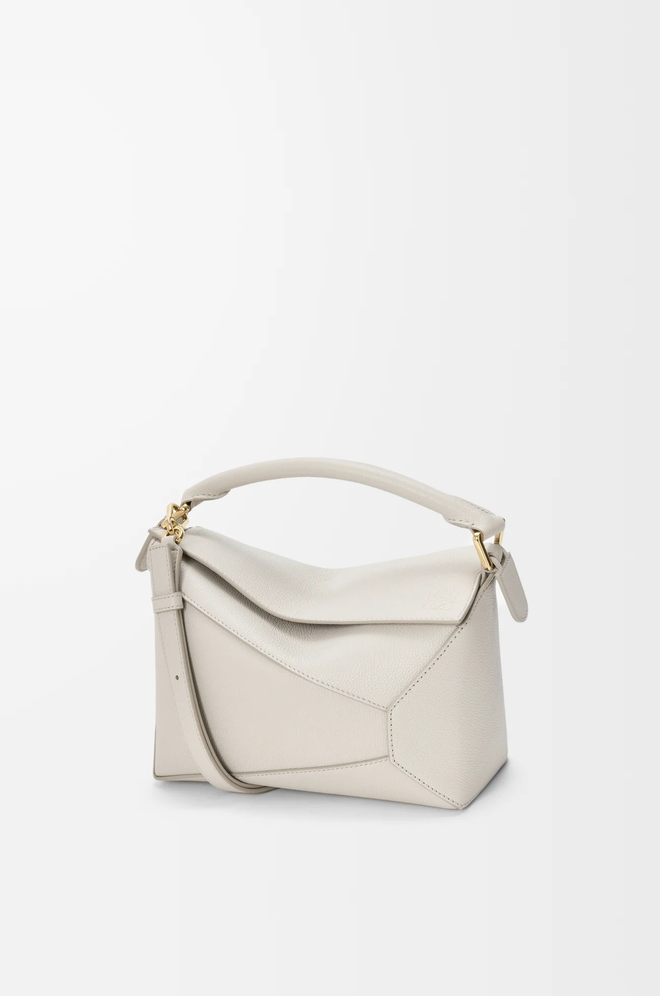 LOEWE Small Puzzle Edge bag in soft grained calfskin Light Ghost