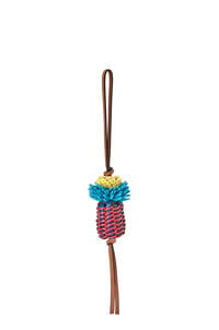 LOEWE 仙人掌造型小牛皮編織吊飾 粉紅色/藍色 pdp_rd