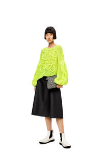 LOEWE Midi skirt in wool and silk Black pdp_rd