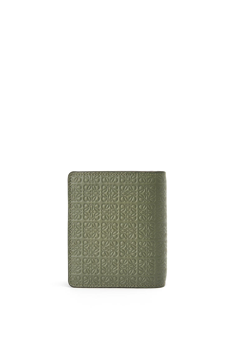LOEWE Repeat compact zip wallet in embossed calfskin Avocado Green pdp_rd