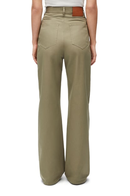 LOEWE Pantalón de talle alto en algodón Verde Militar plp_rd