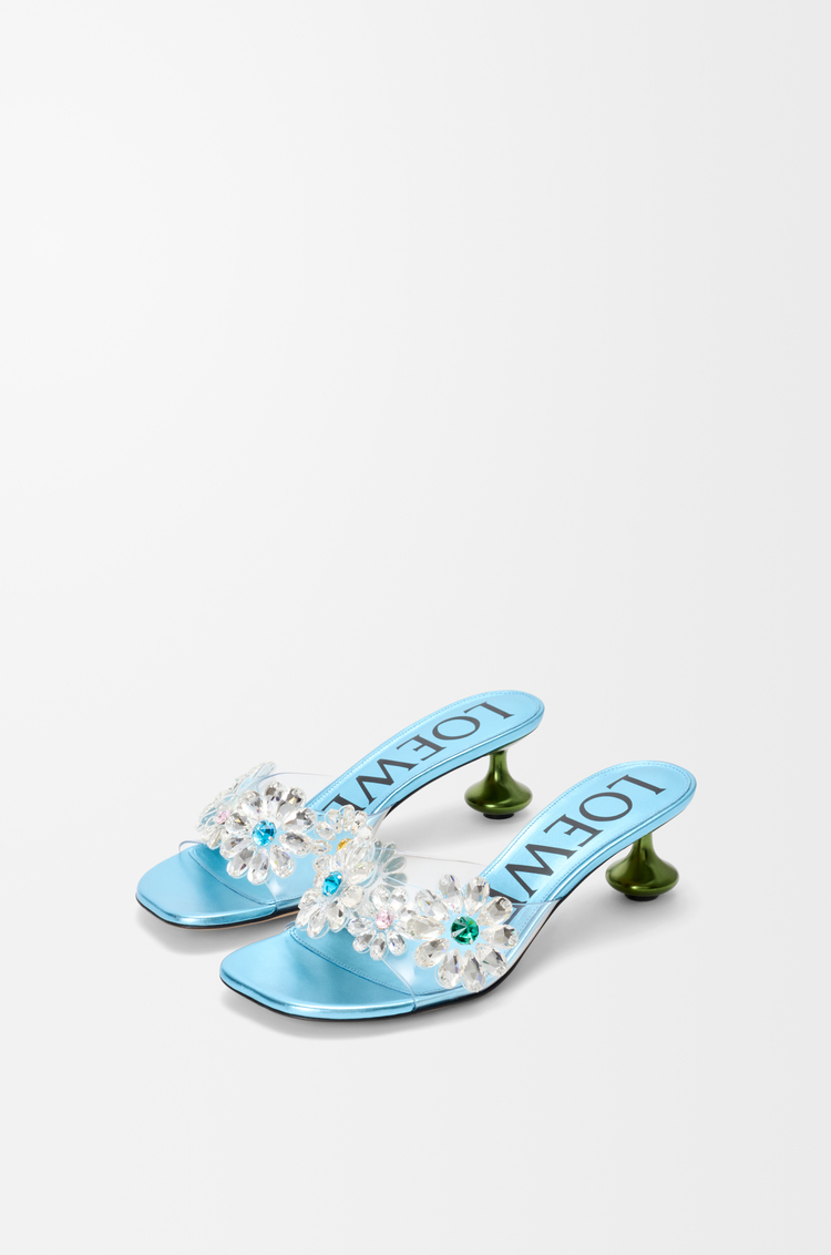 LOEWE Toy Crystal Flowers PVC 涼鞋 Turquoise/Green