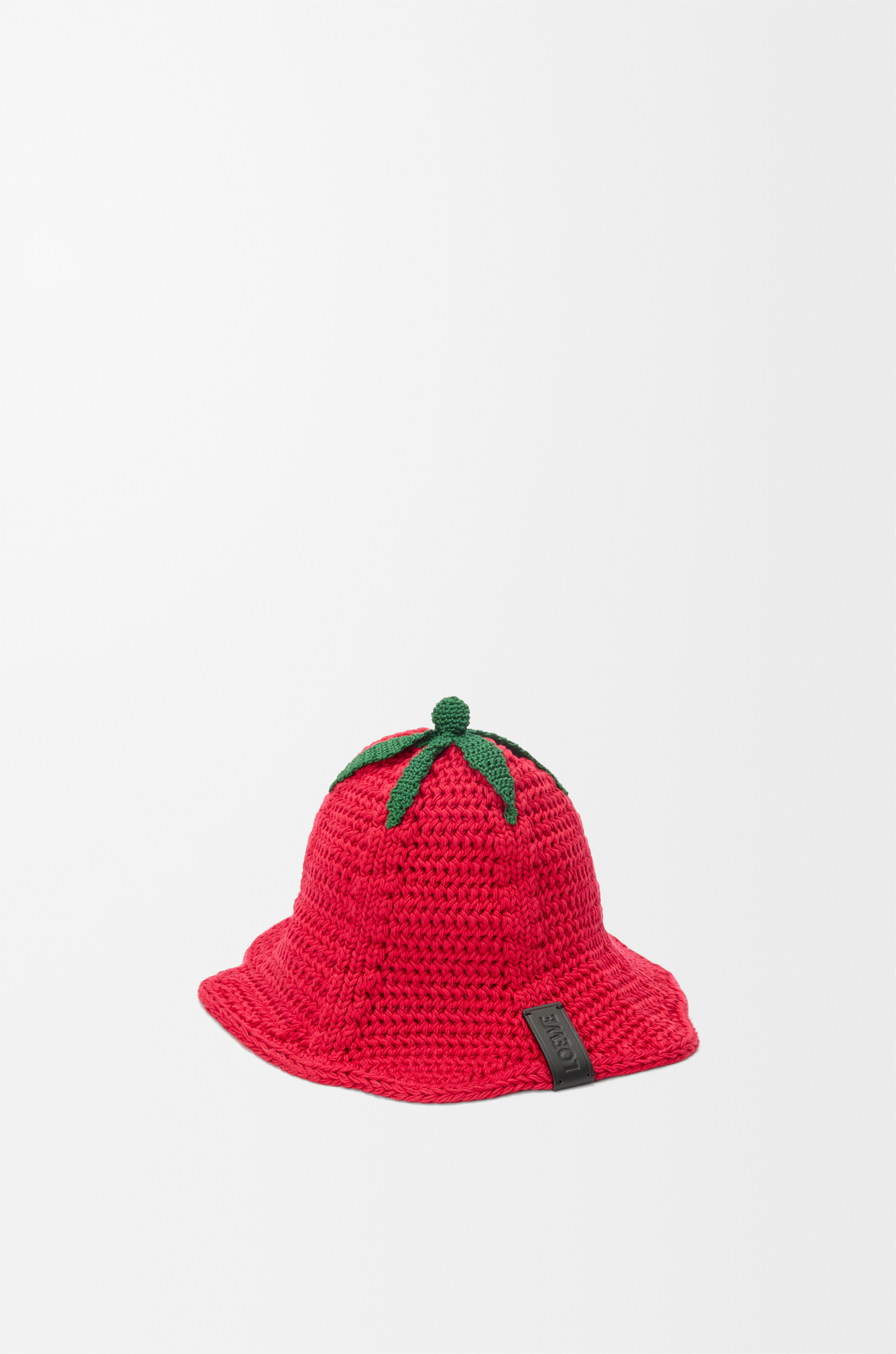 LOEWE Tomato bucket hat in cotton Red/Green