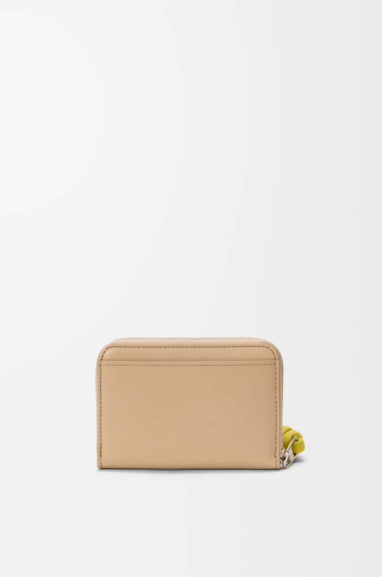 LOEWE ジップ コインパース（シャイニーナパカーフ） ベージュ/レモン