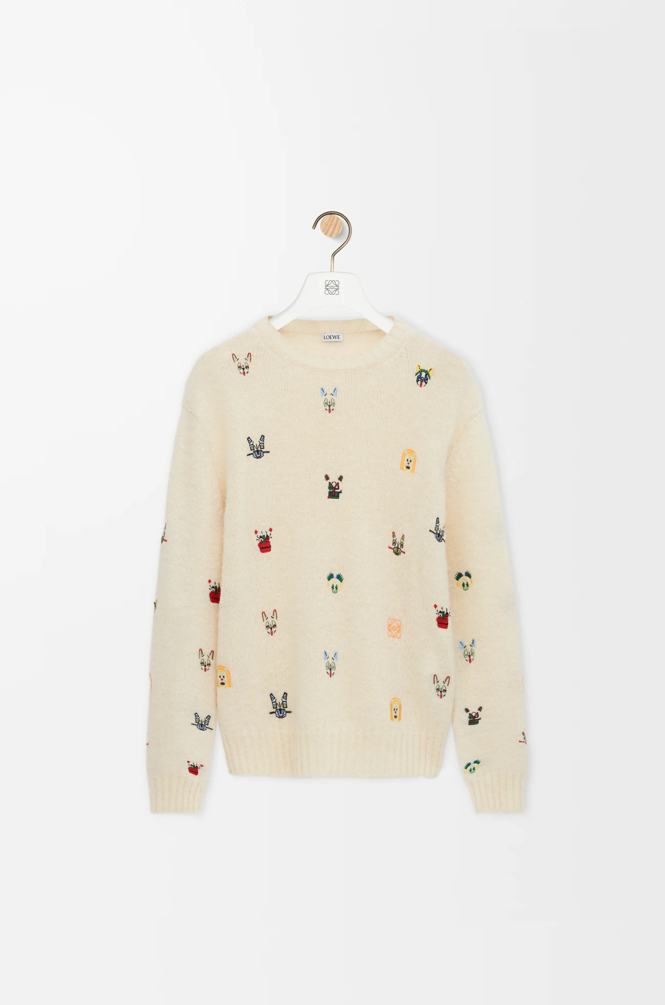 LOEWE Jersey en lana Blanco/Multicolor