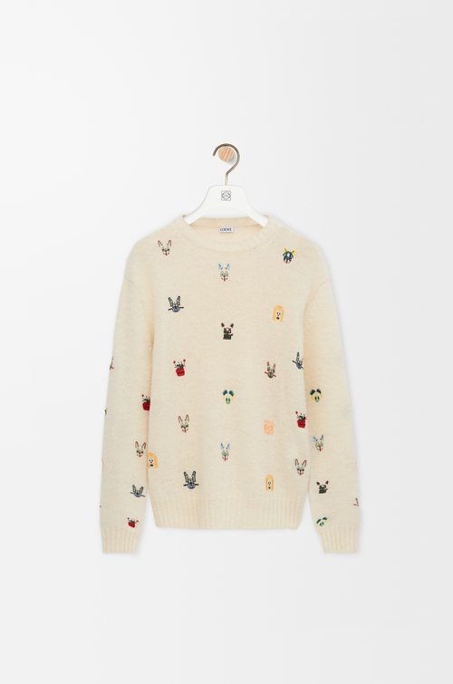 LOEWE Jersey en lana Blanco/Multicolor