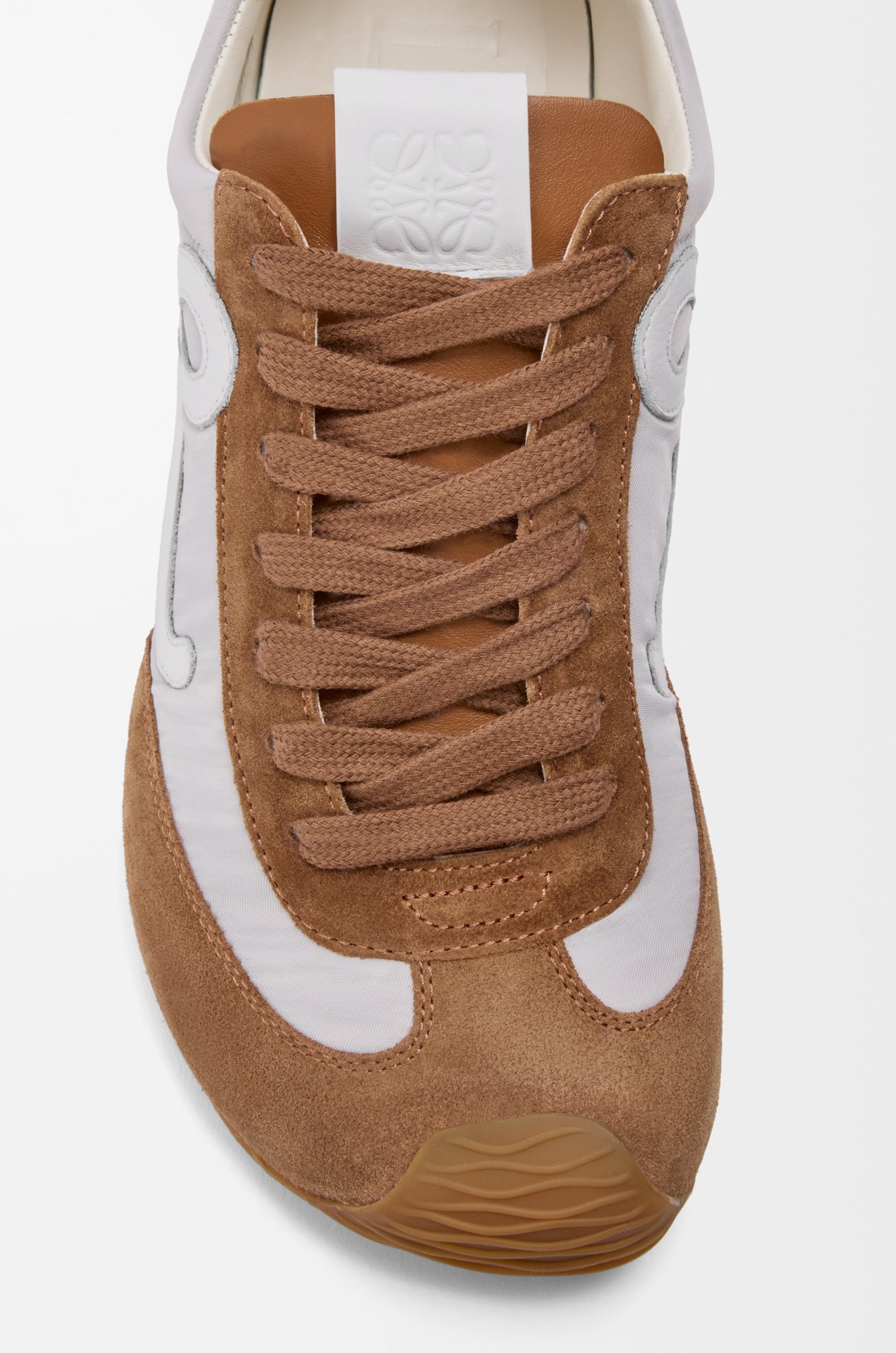 LOEWE Ballet Runner 2.0 in nylon and calfskin Grey/White/Tan