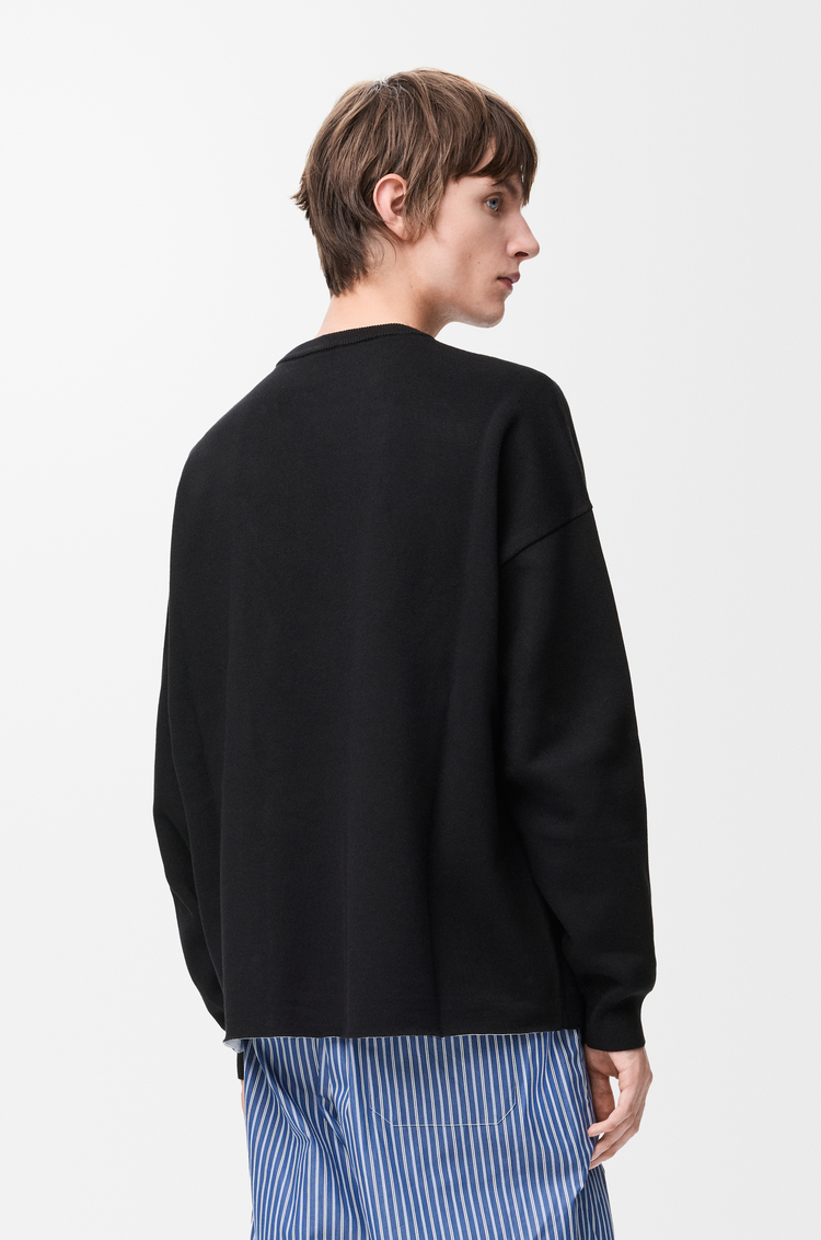 LOEWE Anagram pocket sweater in cotton blend Black/White