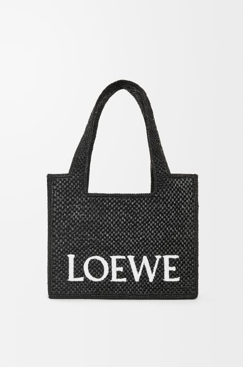 LOEWE Medium LOEWE Font tote in raffia Black