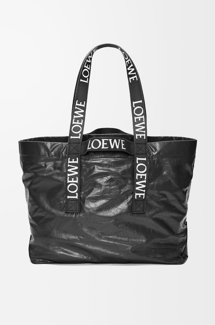 LOEWE Fold Shopper in paper calfskin Black