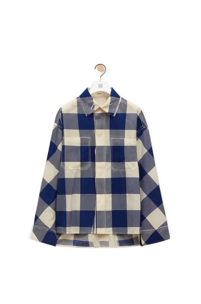 LOEWE Shirt in wool 米白色/藍色 plp_rd