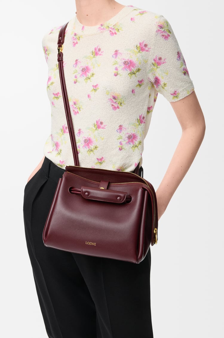 LOEWE Small Madrid bag in supple calfskin Dark Burgundy