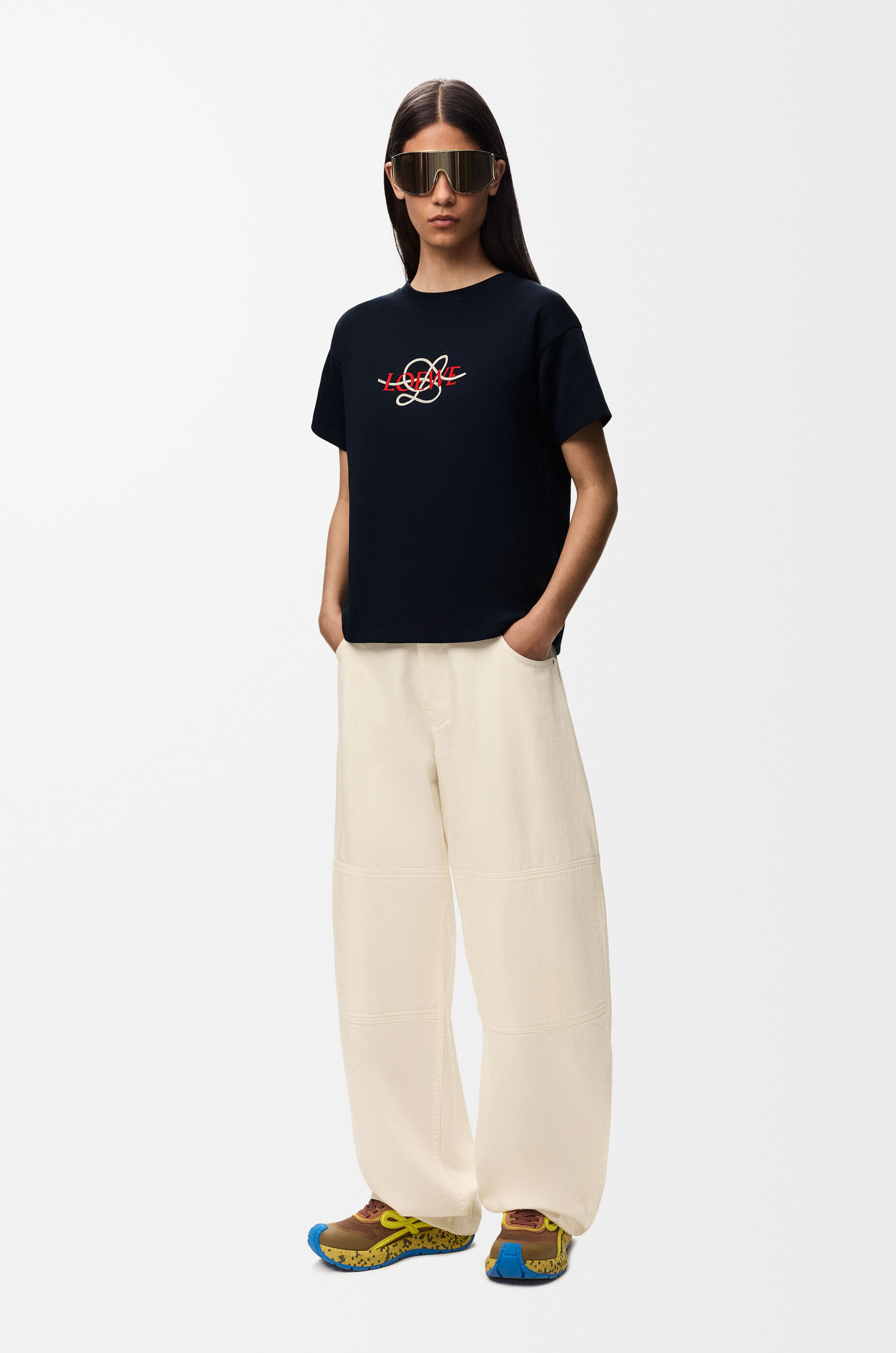 レギュラーフィット Tシャツ（コットンブレンド） ブルー - ロエベ