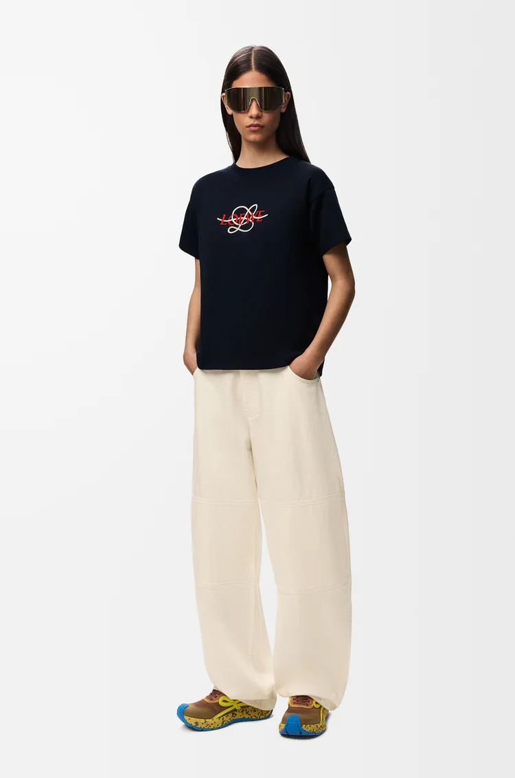 LOEWE Regular fit T-shirt in cotton blend Navy Blue