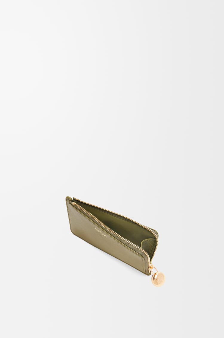 LOEWE Pebble coin cardholder in shiny nappa calfskin Olive