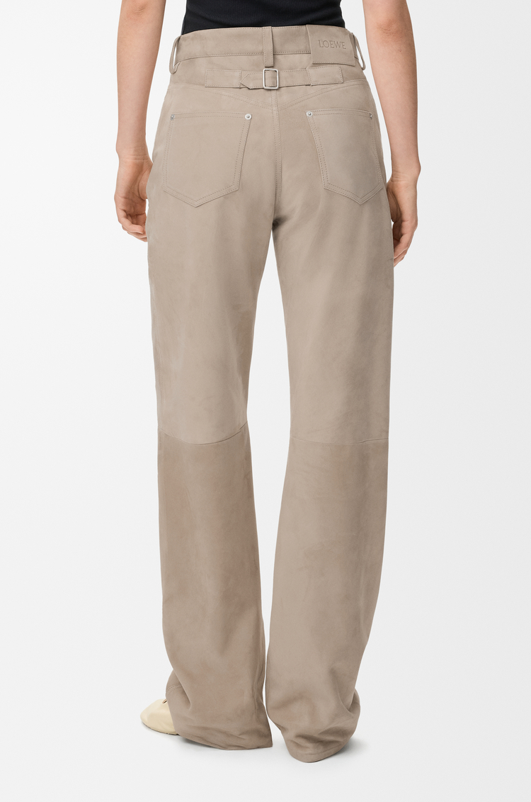 LOEWE Pantalón en ante de piel de cabra Beige Oscuro