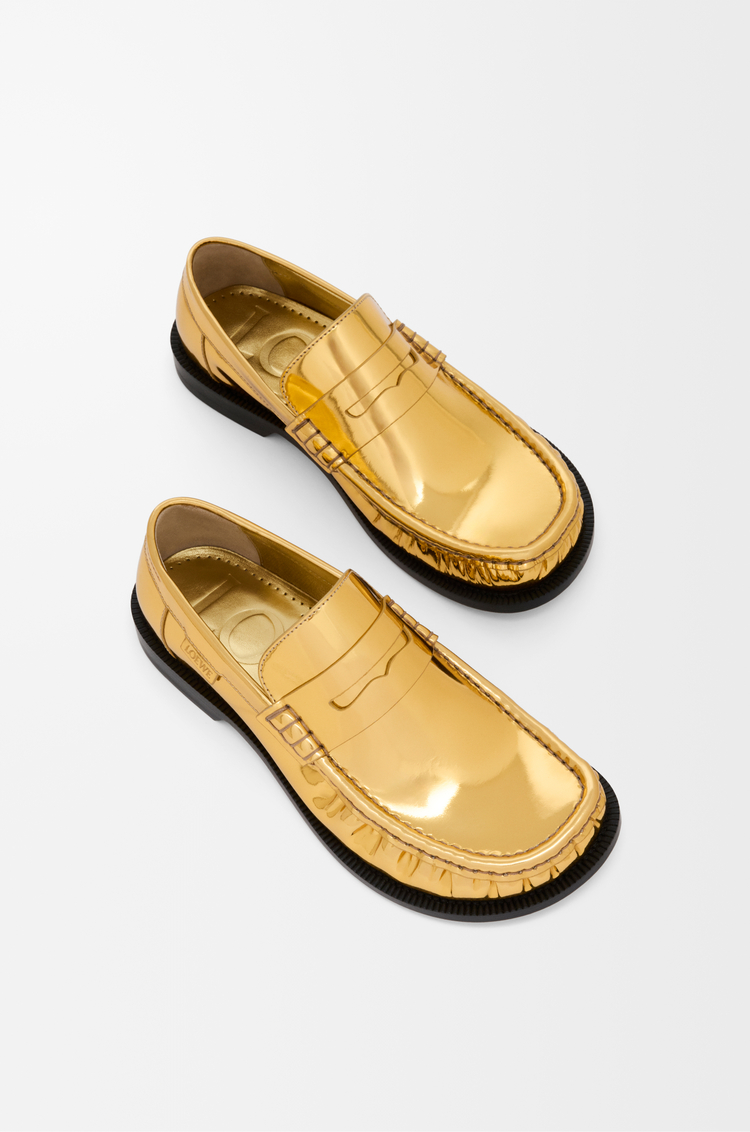 LOEWE Campo loafer in metallic calfskin Gold