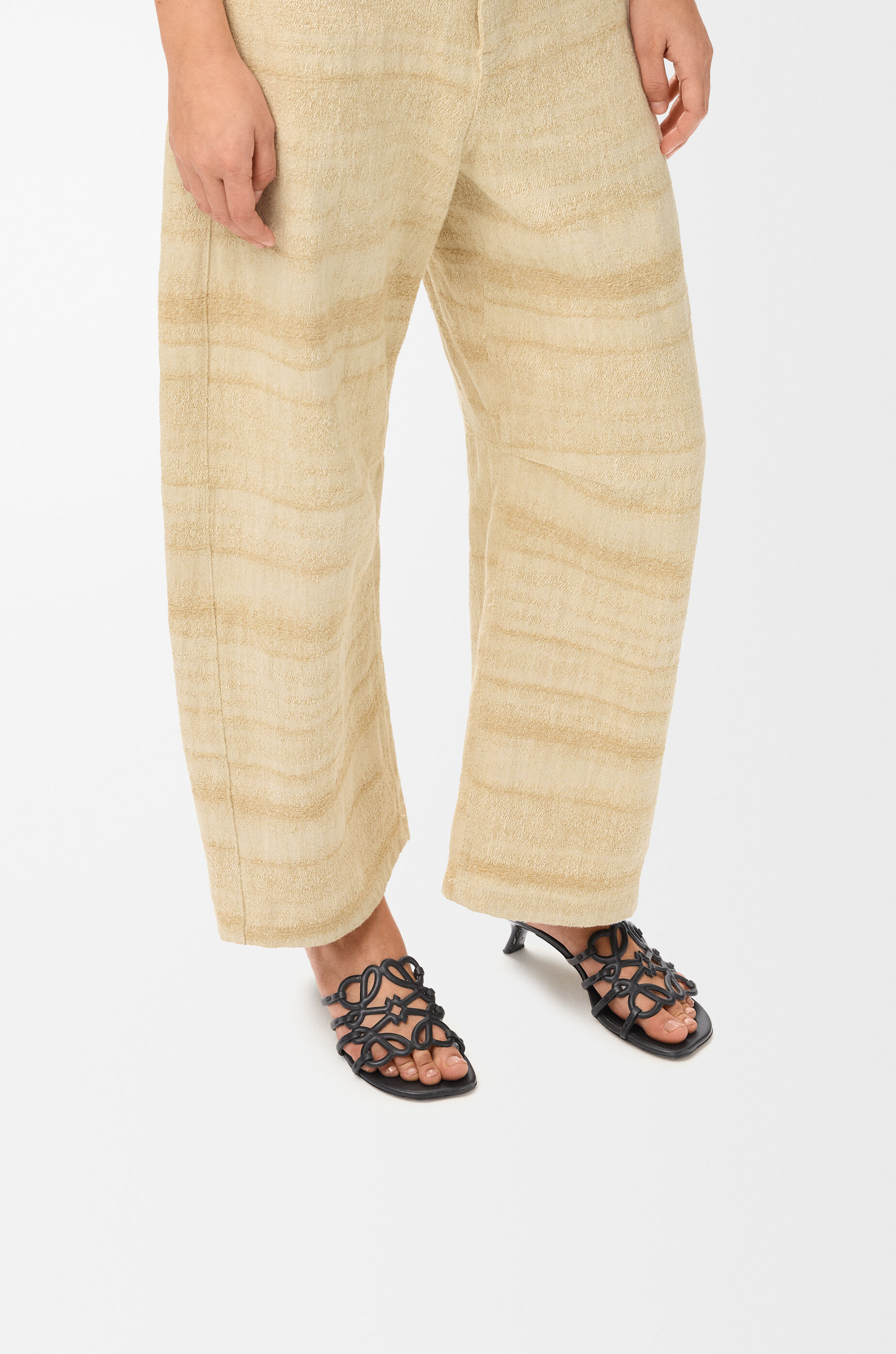Petal Anagram slide in soft calfskin Black - LOEWE USA Official
