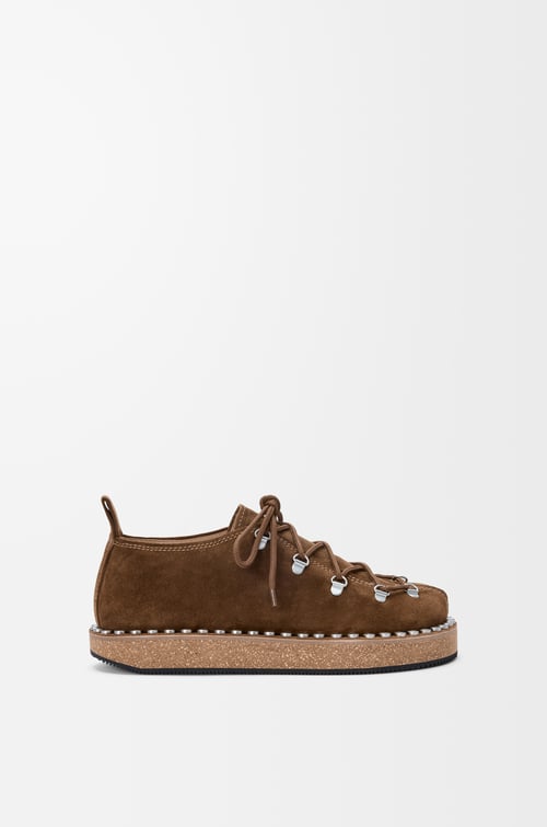 LOEWE Souliers à lacets Rivet en veau velours Marron