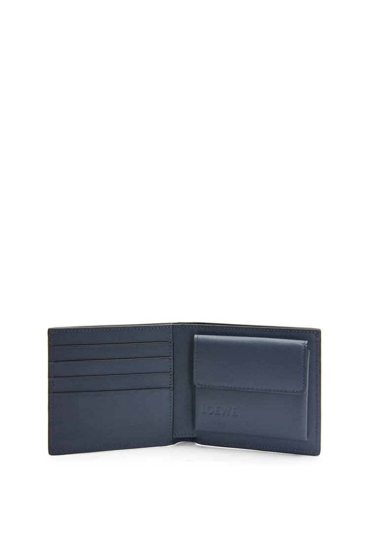 LOEWE 바이폴드 동전 지갑 - 소프트 그레인 카프스킨 오닉스 블루