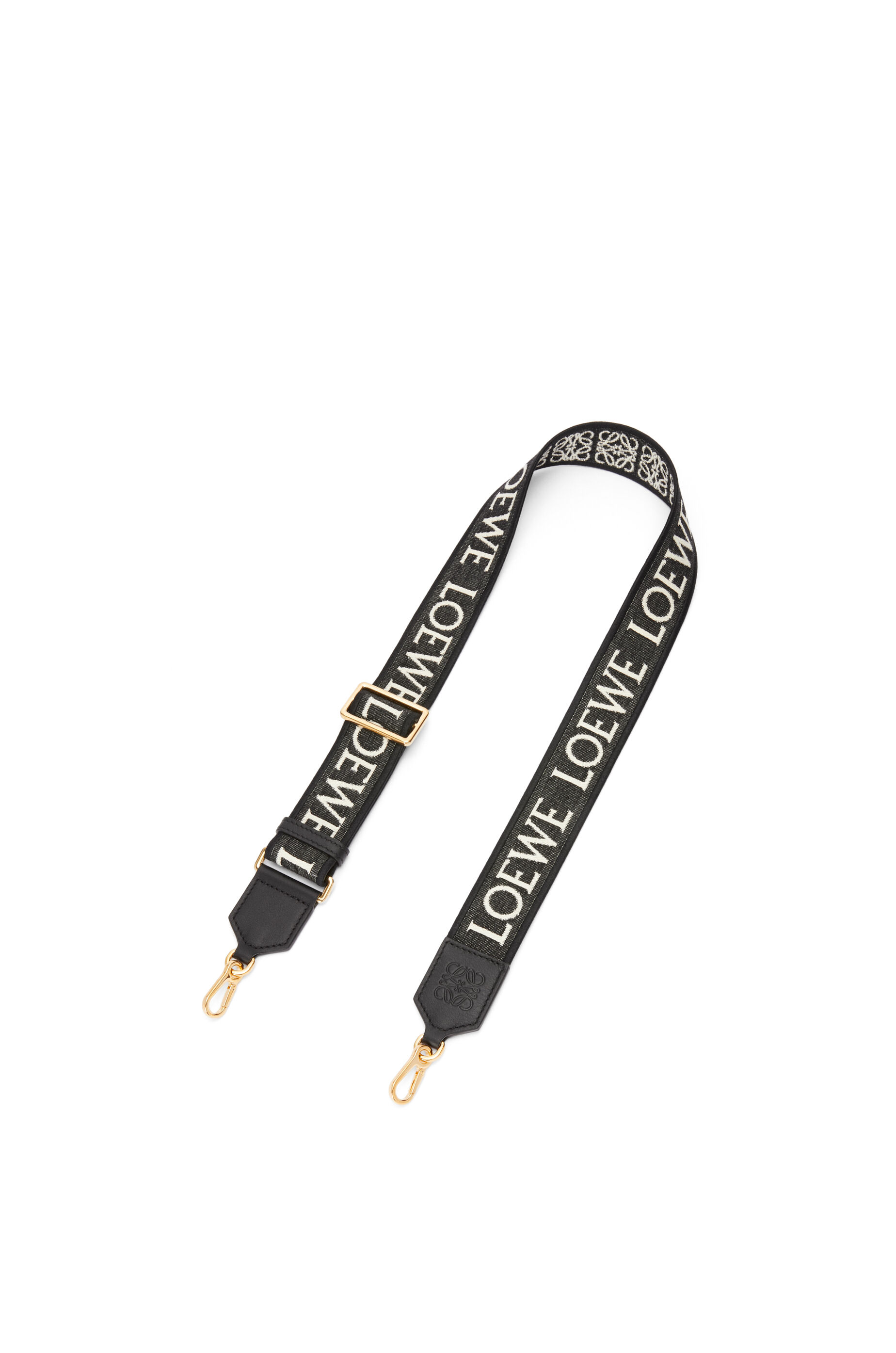 若者の大愛商品 アナグラム ストラップ（ジャカード&カーフ） ブラック/ゴールド - LOEWE 小物