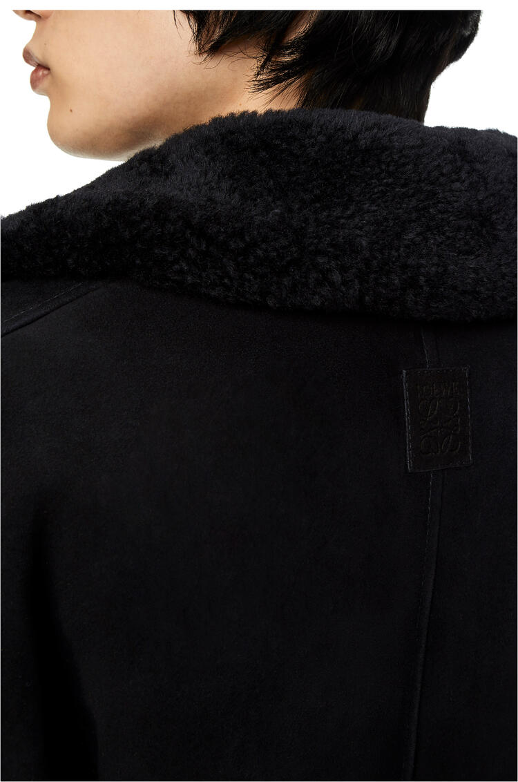 LOEWE Coat in shearling Black