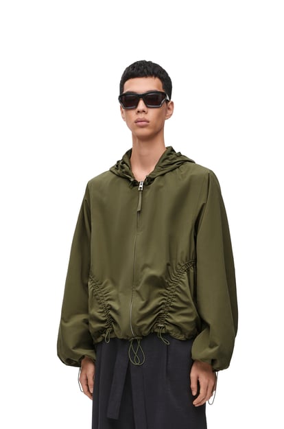 LOEWE Hooded jacket in technical shell  Olive Green plp_rd