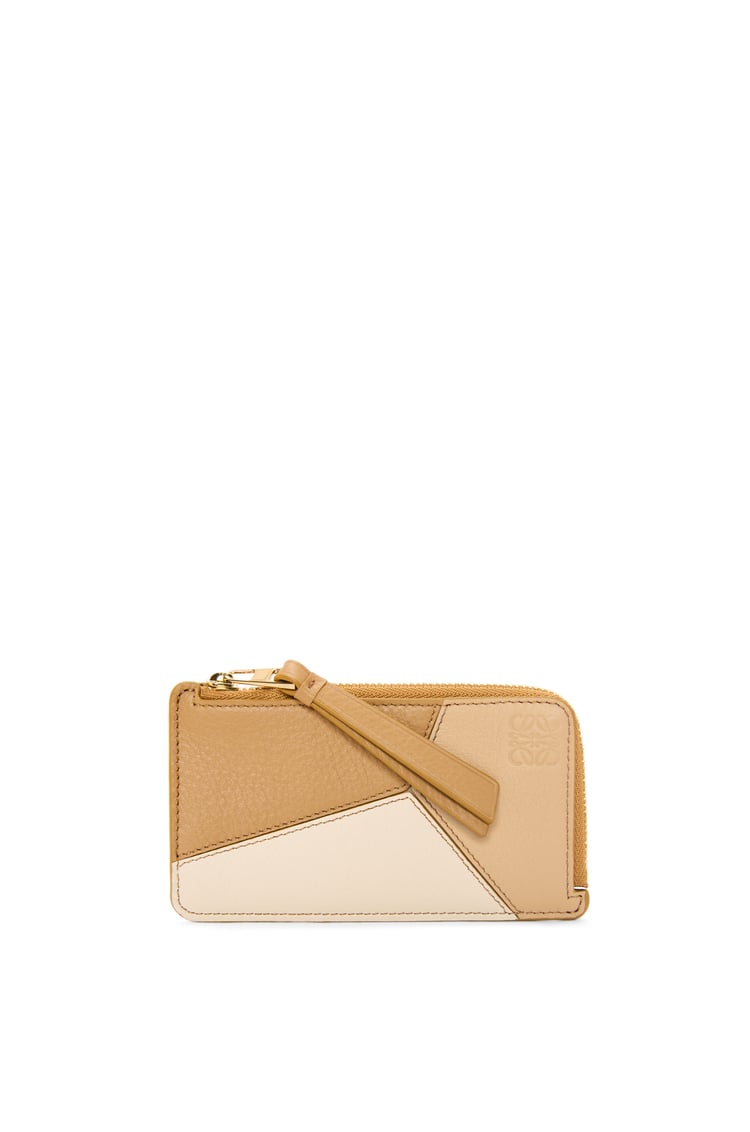 LOEWE Puzzle coin cardholder in classic calfskin Angora/Dusty Beige/Gold