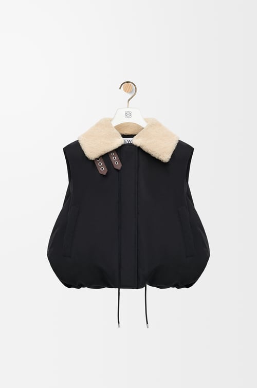 LOEWE パファー ベスト（コットンブレンド） ブラック