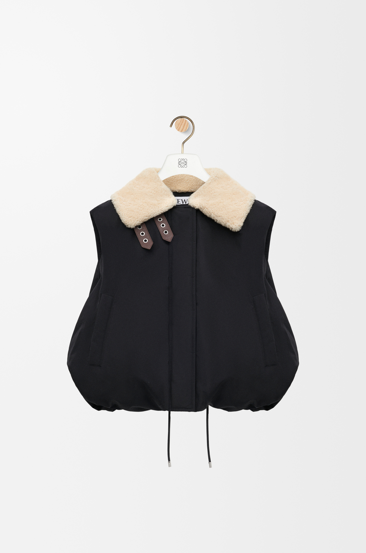LOEWE Puffer vest in cotton blend Black