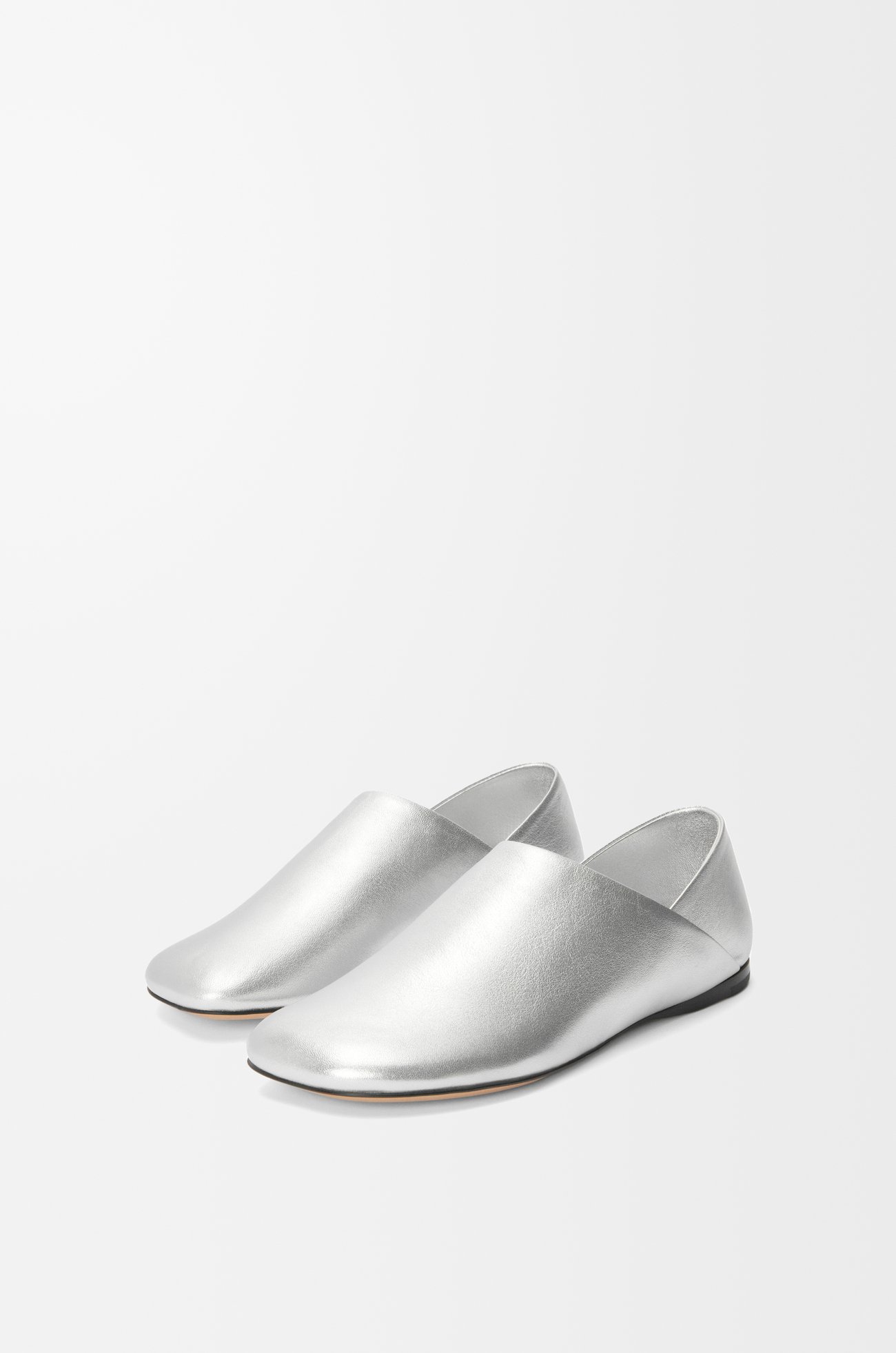 LOEWE Toy slipper in laminated lambskin Silver plp_rd