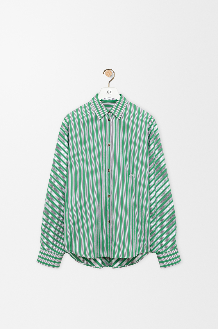 LOEWE Camisa en algodón Verde/Blanco