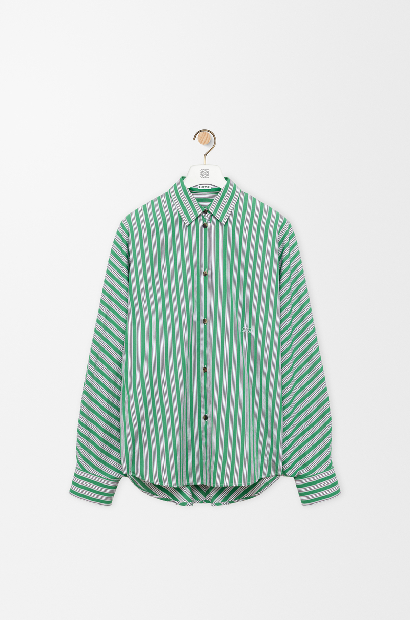 LOEWE Shirt in cotton Green/White