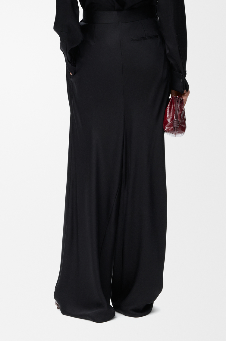 LOEWE 真絲垂墜長褲 黑色