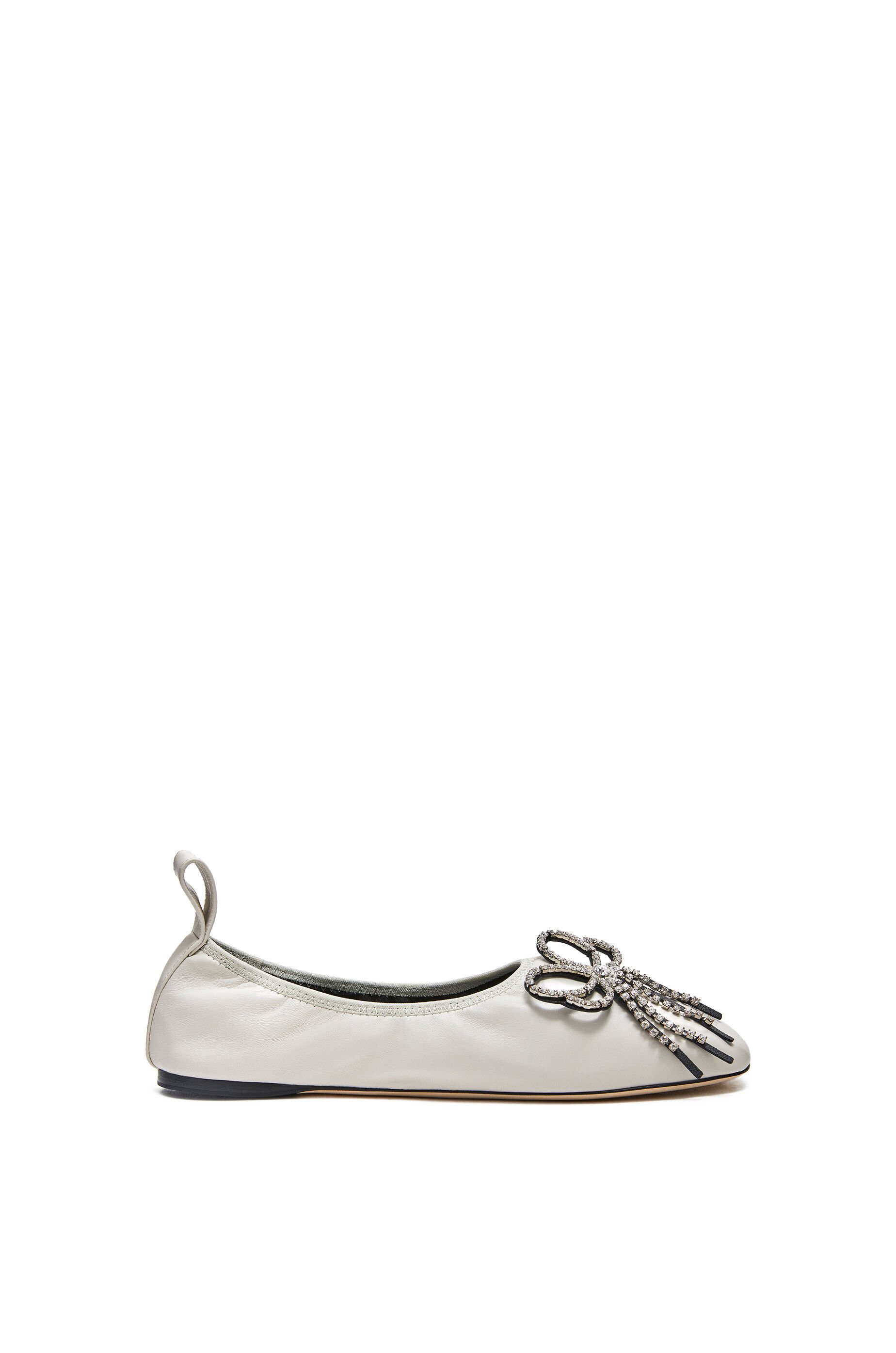 STRASSED BOW BALLERINA Soft White LOEWE