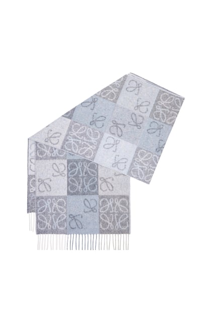 LOEWE Scarf in wool and cashmere Blue/White plp_rd