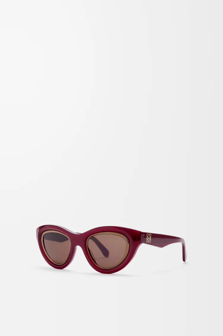 LOEWE Mini Anagram Cateye sunglasses Milky Burgundy