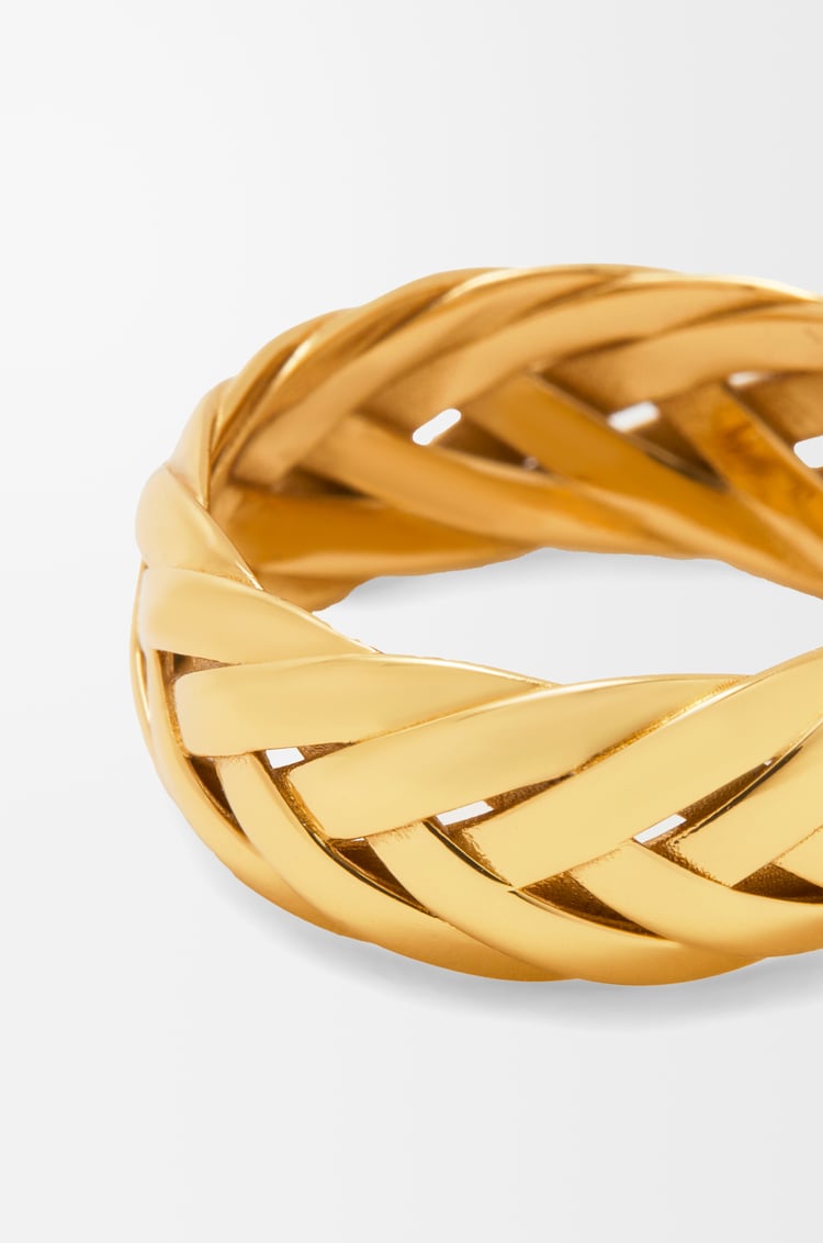 LOEWE Anillo trenzado en plata de ley Dorado